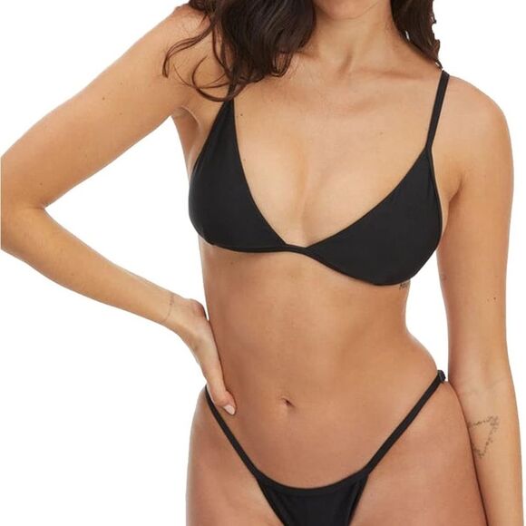Good American Women's Triangle Support Bikini Top Black Size 3 (Large) NWOT - Picture 1 of 10
